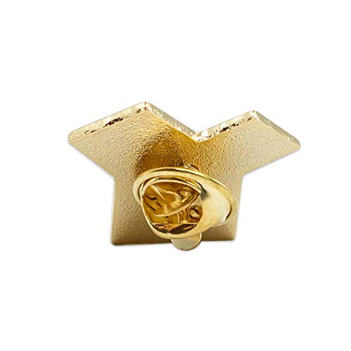 Euclid's 47th Problem with Square & Compass Masonic Lapel Pin - [Blue & Gold][1'' Tall] - Thumbnail 3