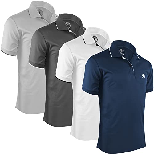 Albert Morris Mens Short Sleeve Polo Shirts Regular Fit Moisture Wicking Performance Polyester 4-Pack product thumbnail 12
