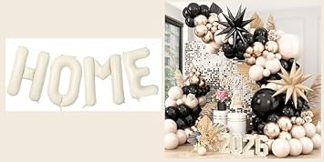 Beige HOME Balloons 40 Inch and Sand White Black Gold Balloon Arch Kit
