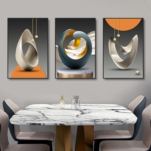Décoration murale de chambre moderne tableaux géométriques encadrés