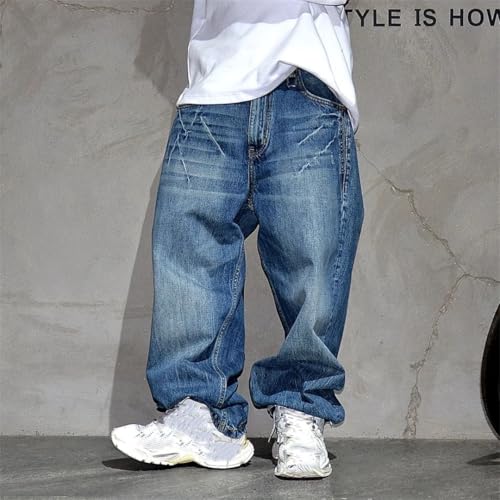 Men’S Chic Slim Fit Straight Denim Full Length Jeans Button Fly Midweight Distressed Casual Wear Pants3