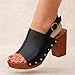 CUSHIONAIRE Women's Sisi Faux Wood Sandal +Comfort Foam & LiteSole Technology, Wide Widths Available, Black 8