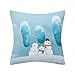 Produktbild Floweworld Weihnachten Schneemann Kissenbezüge Karikaturdruck Sofakissen Fall Dekokissen Abdeckung 18x18 Zoll Ohne Kern Dekoration Kissenbezug