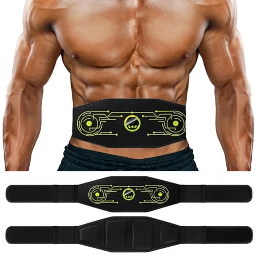 Braload EMS Bauchmuskeltrainer Elektrisch, EMS Trainingsgerät für den Bauch, EMS Muskelstimulationsgürtel – 4 Stimulationszonen, 6 Modi, Sanfte Heim-Übungen, Unisex (Grün)