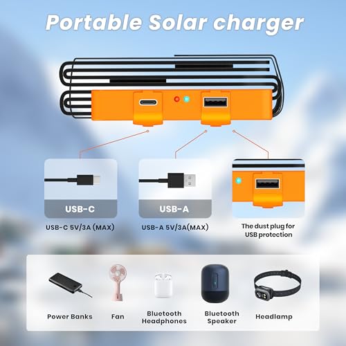 Image of FlexSolar 25W Portable Solar Panel Charger Built-in USB-A & USB-C Ports | Quick Charge , ultra-lightweight emergency charging power for hiking, backpacking, camping and outdoor