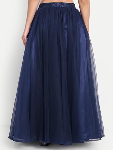 Image of TILISM Women's and Girls Solid Satin Long Skirt