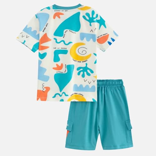 Image of Nap Chief Kids Cotton Printed Co ord Sets for Boys & Girls, T Shirt and Shorts for Casual Wear