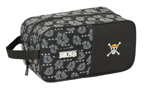 Safta One Piece Pirates – Scarpiera Media, Multiuso, Portatodo, Sport, Estrattori, Calcio, Comodo E Versatile, 29 X 14 X 15 Cm, Nero, M, Casual