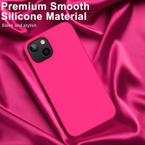 Image of MIDOS Back Cover Compatible with iPhone 14 Liquid Silicone Case Full Protection Shock Proof Back Cover for iPhone 14 (S Hot Pink)