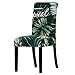 Stuhlhussen Universal, Nordische Grüne Blätter Stuhlhussen 2er Set, Stretch Stuhlbezug, Abnehmbare Waschbar Elastische Moderne Beschützer Stuhlbezug, für Esszimmer Party Hotel Restaurant Deko