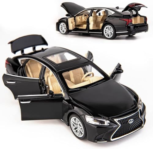 Image of 1 /32 Compatible for Lexus Ls500h Model Car, Zinc Alloy Pull Back Toy car with Sound and Light for Kids Boy Girl Gift (Black)