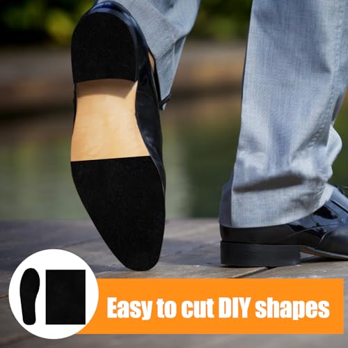 10 piezas suelas adhesivas de gamuza sintética negra para zapatos de baile miniatura 4