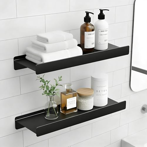 12 inch Metal Floating Shelves for Wall, Small Shelves Wall
