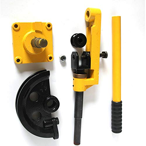 Pipe Bending Device Diameter 10 mm - 25 mm Pipe Bending Machine 180° Manual Pipe Bender Lever Type Pipe with 7 Matrices for Bending a Variety of Tubes Yellow