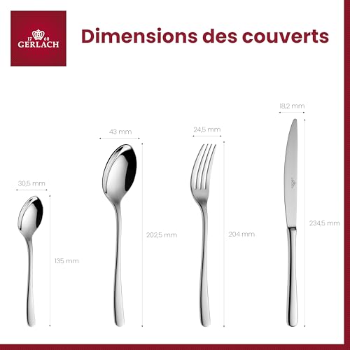 Gerlach 1760 Couverts de Table Muza 24 Pièces Pour 6 Personnes Inox – vue 3