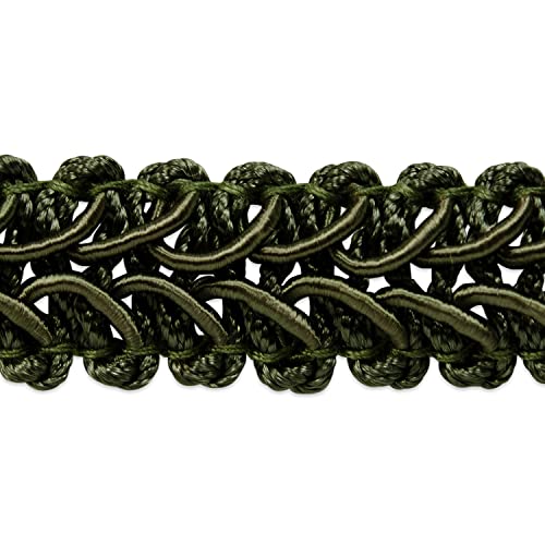 Trims By The Yard Alice Classic Woven Braid Hunter Green | (10 Yard Cut) Trim #TOP13