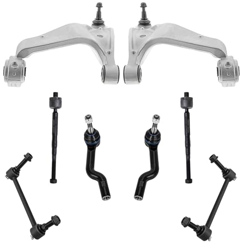 Image of Detroit Axle - RWD Front End Control Arms Kit for 08-15 Cadillac CTS, 2 Lower Control Arms w /Ball Joint 4 Tie Rods 2 Sway Bars 2008 2009 2010 2011 2012 2013 2014 2015 Replacement - 8pc Set