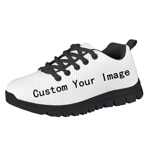 HUIACONG Customizable Boys Tennis Sneaker Custom Girls Road Running Shoes for Size 5 Kids Personalise Trainers Lightweight Lacing Children Footwear