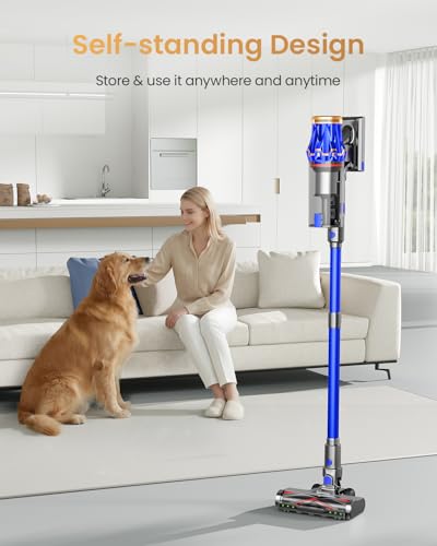 Image of Cordless Vacuum Cleaner, Upgraded 650W 60KPA 70Mins Vacuum Cleaners for Home, Self-Standing Stick Vacuum Cleaner, Anti-tangle Wireless, OLED Screen, 1.8L Cup for Hardwood Floors,Carpet,Pet Hair,Car