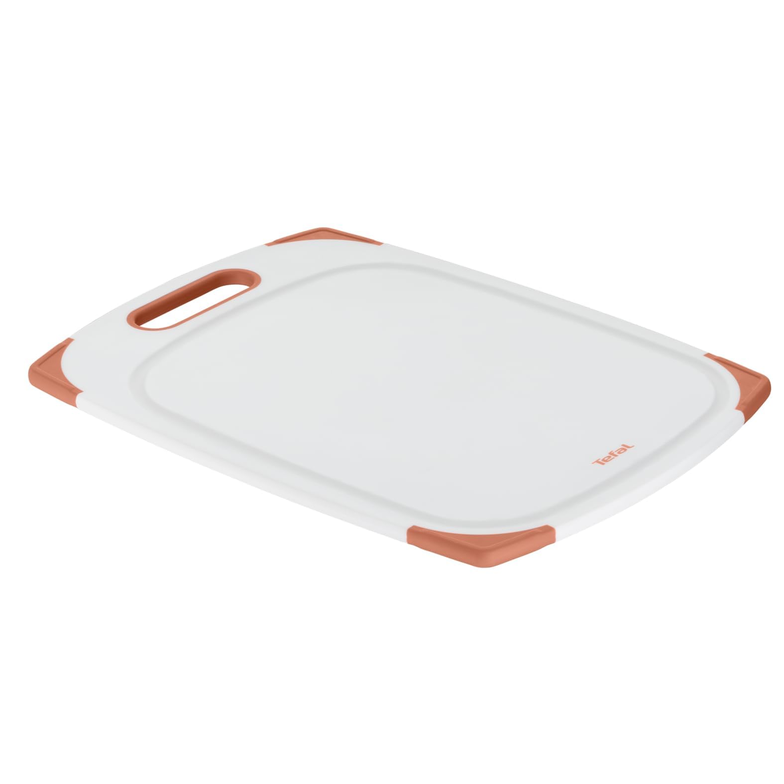 Tefal Plastikowa deska do krojenia, antypoślizgowa do mycia w zmywarce, wytrzymała, rączka, rowek na sok, Fresh Kitchen K2084004