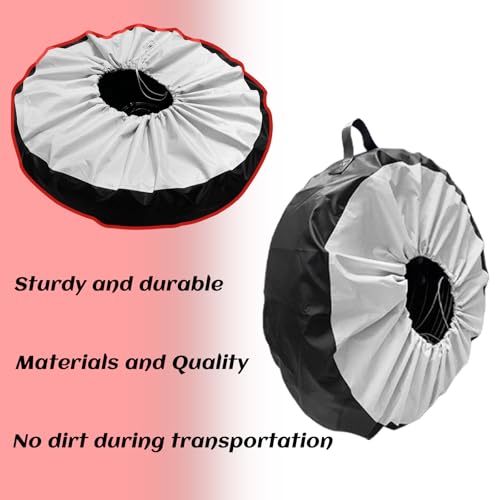Image of Bilisin 600D Oxford Spare Tire Covers with Handle,Dustproof Wheel Protector, Waterproof Tire Storage Bag for Trailer, Truck, SUV, Tan，Jeep Universal Fits Tire Diameter 25-31 Inch