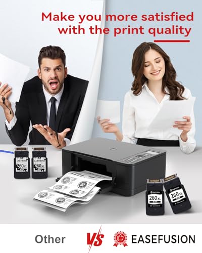 Image of EaseFusion 260XL Black Ink Cartridge Replacement for Canon 260 PG-260 PG-260XL PG260 PG260XL, Compatible with PIXMA TS6420a TS6420 TR7020a TS5300 TS5320 TR7020 Printer (2 Black, High Yield)