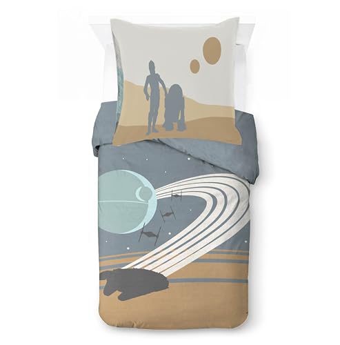 Jay Franco Kids Star Wars – Parure De Lit Simple Ultra Douce avec Taie, Housse DE Couette Seule (Garnissage Non Inclus), Multicoluored, 2 Pièces