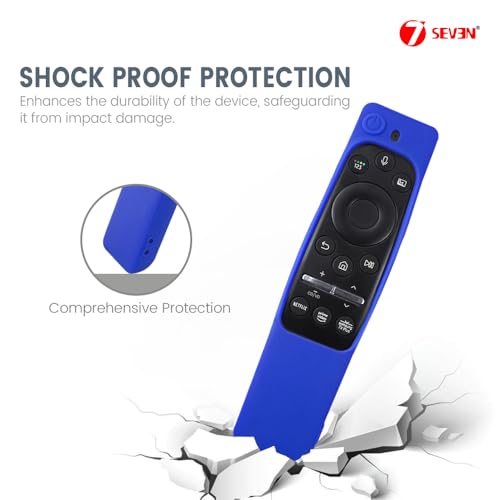 Image of 7SEVEN Compatible with Samsung Tv Remote Cover Suitable Model BN59-01XXXX Series Case to Protect Remote Control from Physical Damage, Ensure Smart Remote with 3 Hotkeys at Last Row Only Fit (Blue)