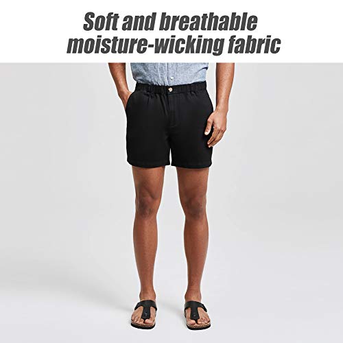 Maamgic Men's Classic-Fit 5.5" Cotton Casual Shorts Elastic Waistband With Multi-Pocket Daily Wear Walking Summer Outfit #TOP1