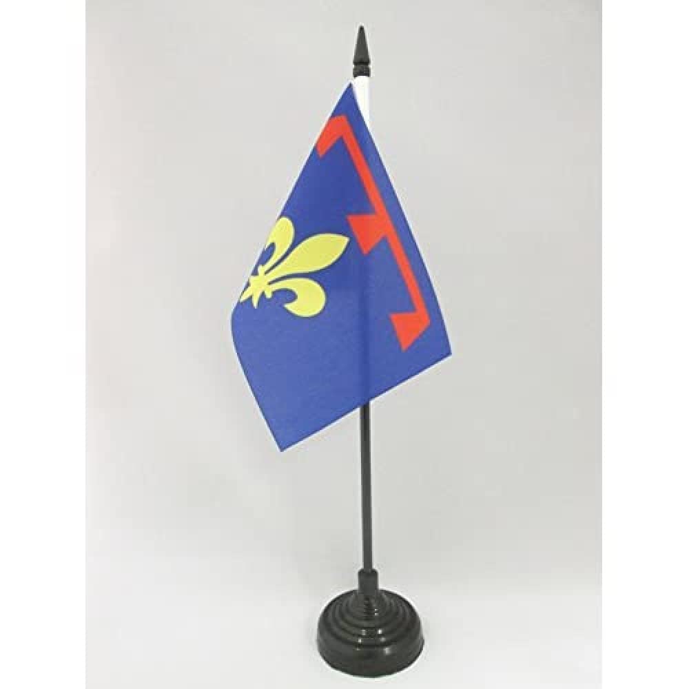 AZ FLAG - Provence Table Flag 4'' x 6'' - French Provence Office Mini Banner 100% Polyester 15 x 10 cm - Mini Desk Flag with 10'' Pole and Black Plastic Base — image 1