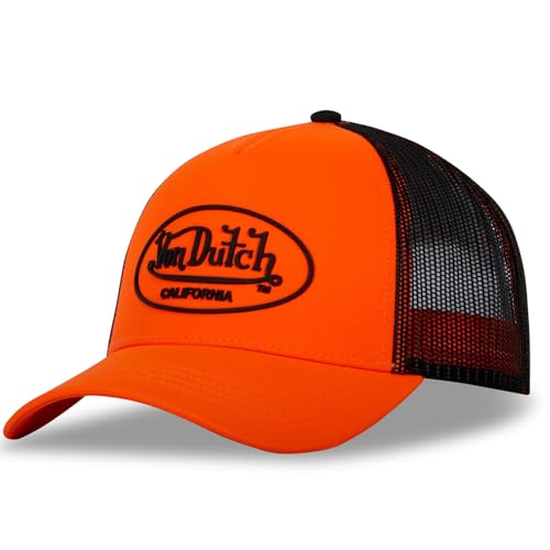 Von Dutch Casquette Homme & Femme Ajustable, Casquette Trucker Fluo, Orange Taille TU