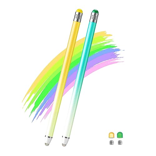 Luntak 2 in 1 iPad Pen 2 Packs Pen per Tablet con 4 punte aggiuntive Touch Screen Penna capacitiva per iPad/iPhone/Samsung Galaxy/Lenovo/Xiaomi/Android/iOS/Huawei e così via