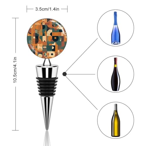 Bouchon de bouteille de vin réutilisable géométrique étanche - 3