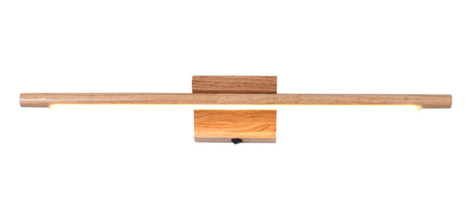 Lámpara para Espejo LED Madera, Aplique de Pared Espejo Baño, Interior 60CM Luz Baño, Lámpara de Pared Espejo Iluminación para Maquillaje 10W, No-regulable IP44,Warm light