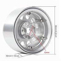 INJORA 4PCS 1,9 Beadlock Felgen Metall Räder Felge Set für 1:10 RC Rock Crawler Axial SCX10 pro SCX10 II III TRX4 D90 VS4-10 Redcat Gen 8 7 Pro Enduro – Ansicht 3