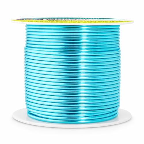 Image of Mandala Crafts 14 Gauge Turquoise Anodized Aluminum Craft Wire, 60 FT | Colored, Flexible, Bendable, for Bonsai, Armature, Sculpting, Wire Wrapping, Jewelry Making, Weather & Tarnish Resistant