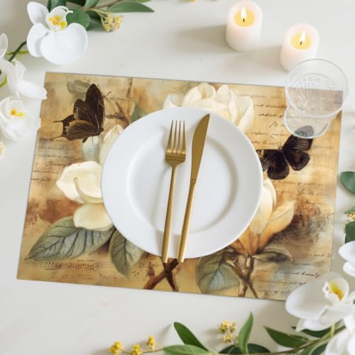 Sets de table magnolia lavables WADORN pour protéger la table de cuisine des taches - 7