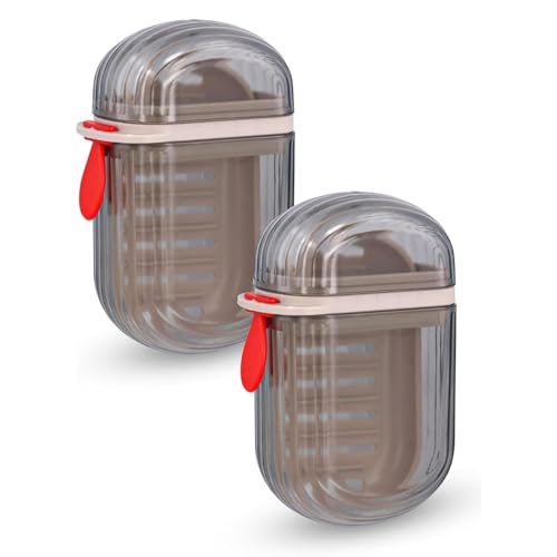 Image of Wall Mounted Soap Box with Flip Cover and Drain Tray | Detachable Inner Support | Adhesive Sticker Installation | ABS Soap Holder for Bathroom (1 pcs Transparent Soap Dish Box)
