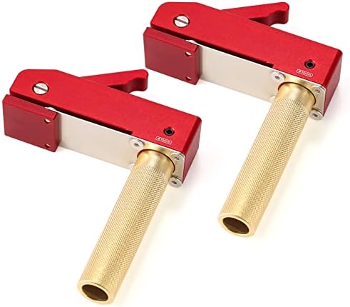 2 Pack Woodworking Fast Hold Down Bench Dog Clamp, Adjustable Woodworking Desktop Quick Acting Hold Down Clamp Fixed Clip for 19/20mm Dog Hole (19mm)