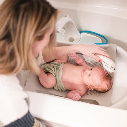 The-First-Years-Rain-Shower-Baby-Bathtub--Baby-Spa-for-Newborn-to-Toddler--Includes-Convertible-Bathtub-and-Sling-with-Soothing-Spray--Baby-Bath-Essentials