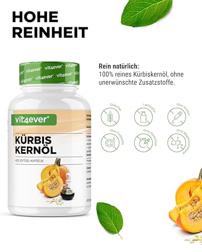 Kürbiskernöl Kapseln mit 3000 mg pro Tagesportion – 420 Stück