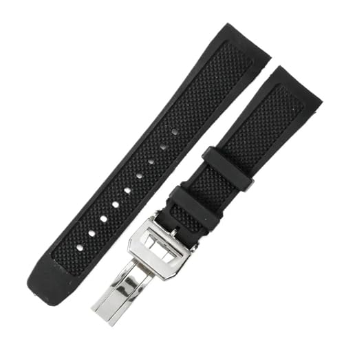 IWC �|���g�M�[�[�V���[�Y�ƌ݊������� �\�t�g�ŒʋC��������A�h������ �X�g���b�v ���ʂȃJ�[�u�C���^�[�t�F�[�X �E�H�b�`�o���h 22mm �u���b�N �u���[(Black-Steel-Z7)