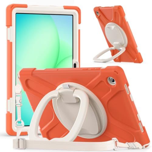 YEEHi 360�x��]�P�[�X �Ή� Galaxy Tab A9 8.7�C���` ���X�g���b�v�ƃT�|�[�g�t��,�I�����W | 2023 SM-X110/X115 ���O�ł̎g�p�����B�q�������l�܂Ŏg�p�\