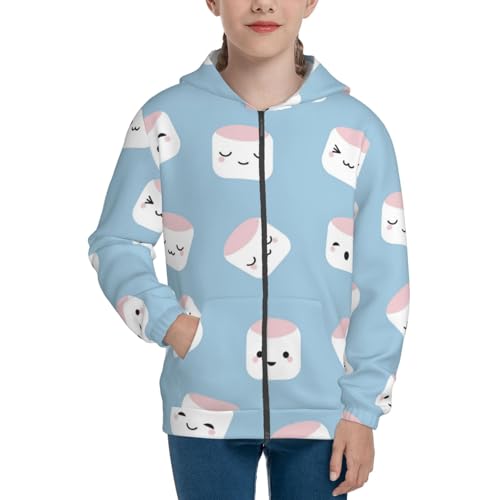 Cartoon Sushi Kids Pullover Hoodies Boys Zip Up Sweatshirts Girls Athletic Clothes with Pocket3