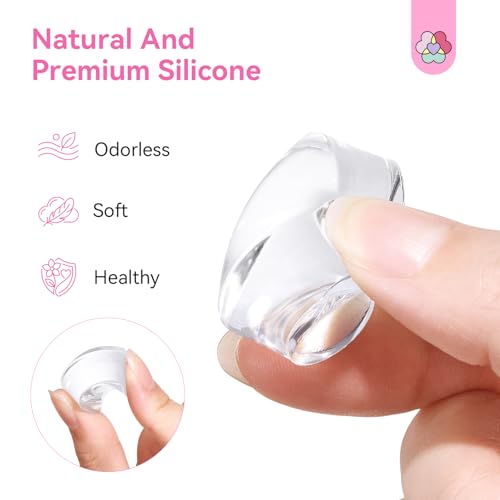 Image of Saviland French Tip Nail Stamp: 4PCS Nail Art Stamper Kit Clear Silicone Nails Stamping Long & Short Jelly Stamper with Scrapers Nails Stamper Kit for French Manicure Home DIY Salon