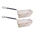 2-Pack Rustproof Heavy Duty Deep Fryer Wire Basket Commercial Grade Replacements with Blue Handles