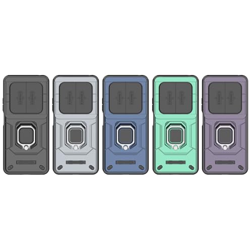 Image of TPU+PC Camshield Pro Case With Slide Camera Protection And Ring Stand Bumper Back Case Cover For Mi Redmi 14C / 14C 4G (Black)