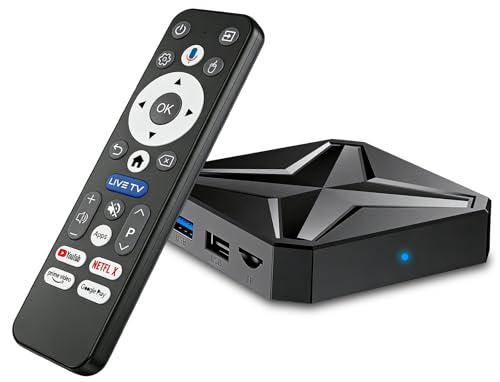 Android TV Box 2026, LEFFOT 4K Ultra HD Streaming TV-Box Android 14.0, 2GB RAM + 16GB ROM, con Control de Voz, 2.4G y 5G WiFi 6, 100M Ethernet, BT 5.4, USB 3.0, RK3518 Quad-Core A53