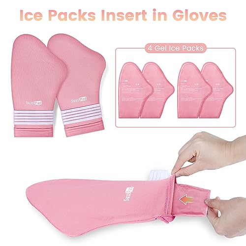 Image of SuzziPad Replacement Ice Gel Packs for Cold Therapy Gloves and Socks(10-Piece Set), L (Pack of 3)