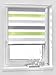 Produktbild Vidella Doppelrollo Zebra, 3 farbe Fenstermontage 75 cm, grün / grau / weiß, ZTC-3 75